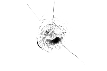 Broken glass from a bullet. Texture of broken glass.