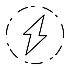 Circle, energy icon. Simple line, outline electro power icons for ui and ux, website or mobile application on white background