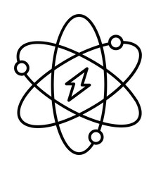 Atomic energy icon. Simple line, outline electro power icons for ui and ux, website or mobile application on white background