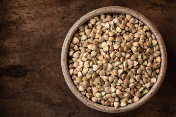 Uncooked Buckwheat Groats in a Bowl