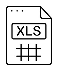 File, document, XLS icon. Simple line, outline of icons for ui and ux, website or mobile application on white background