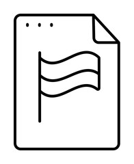 File, document, flag icon. Simple line, outline of icons for ui and ux, website or mobile application on white background