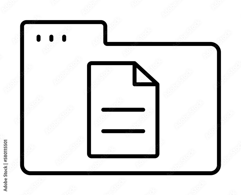 Poster folder file icon. simple line, outline of icons for ui and ux, website or mobile application on whit
