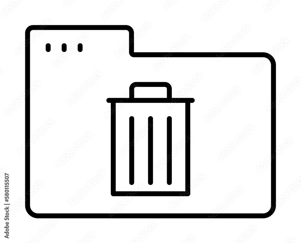 Poster folder trash can icon. simple line, outline of icons for ui and ux, website or mobile application on