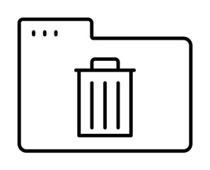 Folder trash can icon. Simple line, outline of icons for ui and ux, website or mobile application on white background