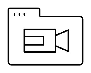 Folder camera icon. Simple line, outline of icons for ui and ux, website or mobile application on white background