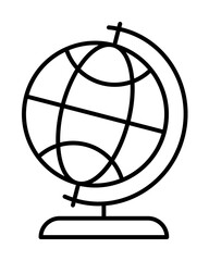 Map icon. Simple line, outline of globe icons for ui and ux, website or mobile application on white background