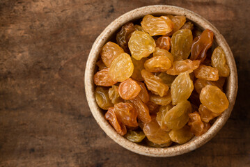 Golden Raisins in a Bowl