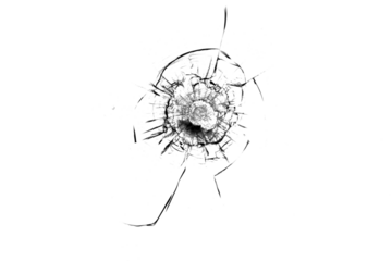 Broken glass from a bullet. Texture of broken glass.