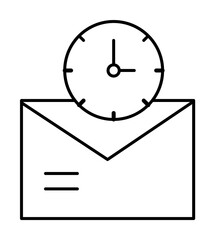 Email, clock, sms, send icon. Simple line, outline of information transfer icons for ui and ux, website or mobile application on white background