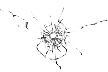 Broken hole in glass transparentabstract