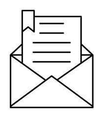 Document, message, email icon. Simple line, outline of information transfer icons for ui and ux, website or mobile application on white background