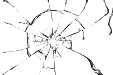 Broken hole in glass transparentabstract