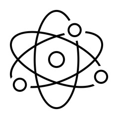 atom icon. Element of scientifics study icon for mobile concept and web apps. Thin line atom icon can be used for web and mobile on white background