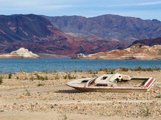 Sunken Boat in Lake Mead area . Shot in Mar 2023