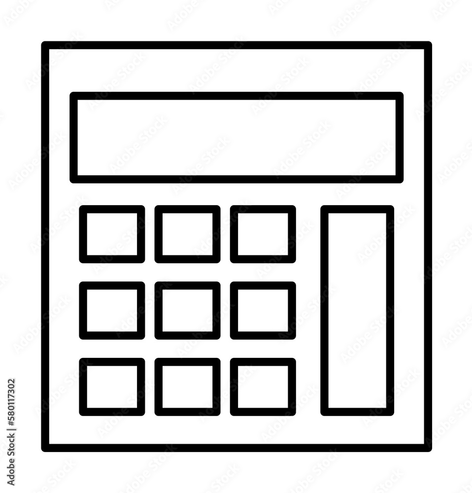 Poster calculator icon. element of scientifics study icon for mobile concept and web apps. thin line calcul