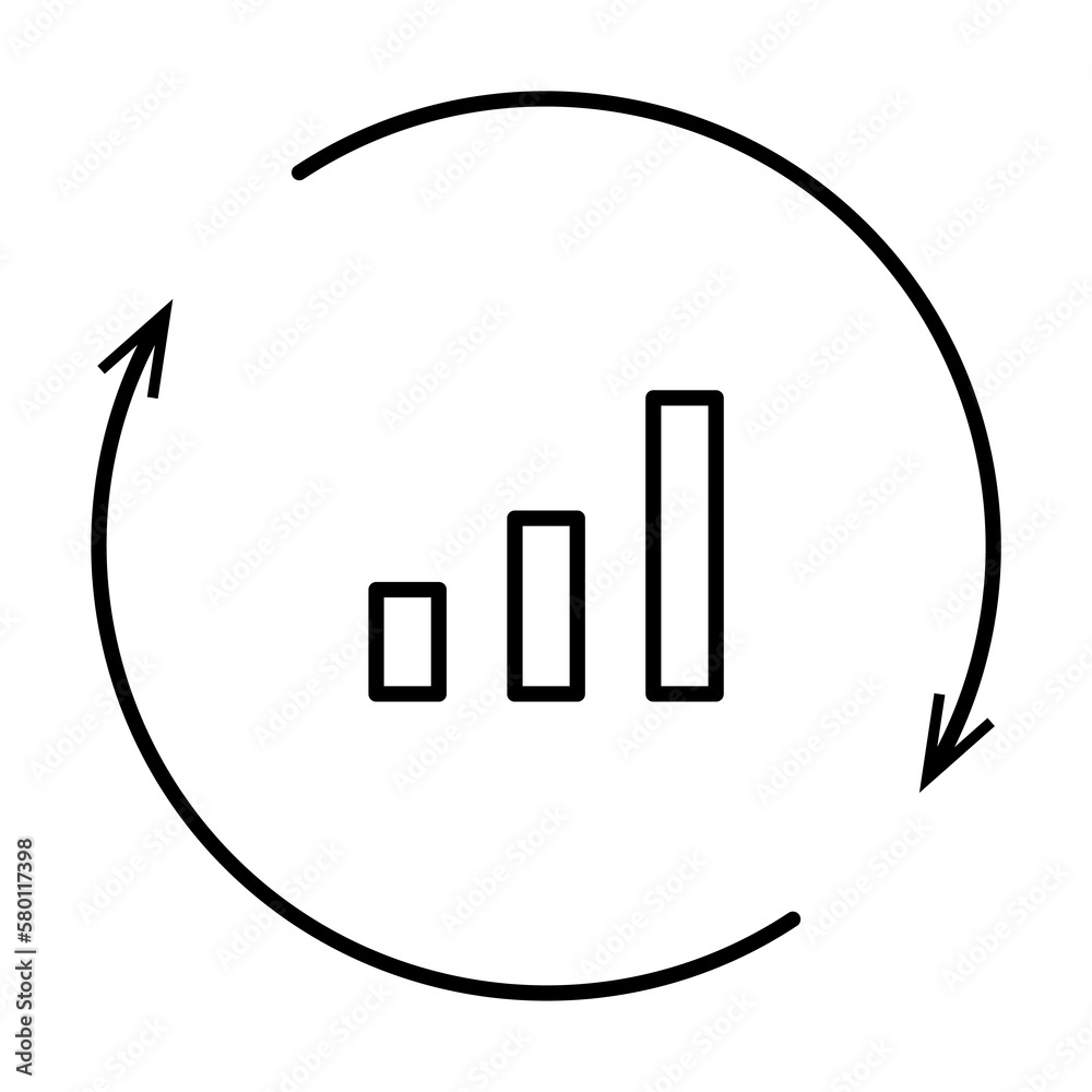 Canvas Prints Bar chart, arrows, SEO icon. Simple line, outline elements of commerce icons for ui and ux, website or mobile application on white background