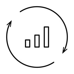 Bar chart, arrows, SEO icon. Simple line, outline elements of commerce icons for ui and ux, website or mobile application on white background