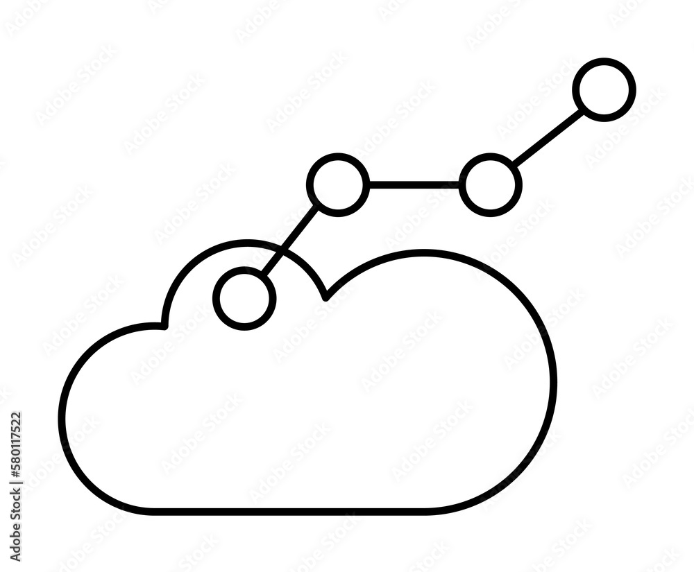 Poster cloud computing, chart icon. simple line, outline elements of commerce icons for ui and ux, website 