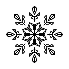 Snowflake icon. Christmas and winter theme. Simple outline illustration on white background