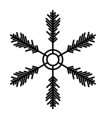 Snowflake icon. Christmas and winter theme. Simple outline illustration on white background