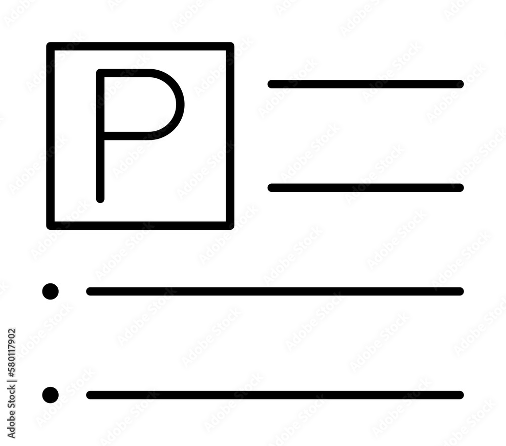 Poster align, format, left, text icon. element of text and sign for mobile concept and web apps icon. thin 