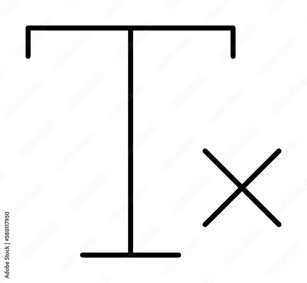 Fototapete formatting, remove, text icon. Element of text and sign for mobile concept and web apps icon. Thin line icon for website design and development on white background welcome background