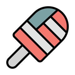 Ice-cream USA flag icon. Simple color with outline elements of America icons for ui and ux, website or mobile application on white background