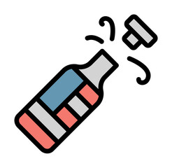 Drink champagne USA flag icon. Simple color with outline elements of America icons for ui and ux, website or mobile application on white background