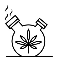 Bong, addictions icon. Simple line, outline elements of addictive human for ui and ux, website or mobile application on white background