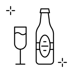 Wine, addictions, goblet icon. Simple line, outline elements of addictive human for ui and ux, website or mobile application on white background