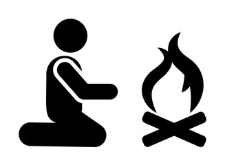 Adventure man campfire expedition icon. Element of pictogram adventure illustration
