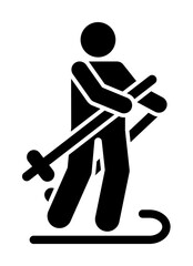 Man ski snow adventure alpine icon. Element of pictogram adventure illustration