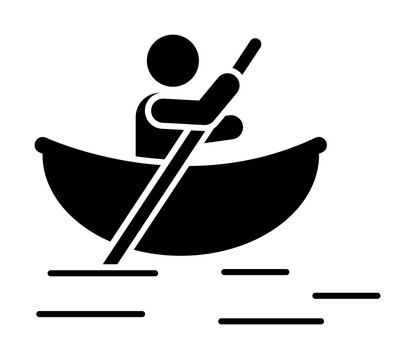 recommend clip art: Man canoe river boat adventure icon. Element of pictogram adventure illustration