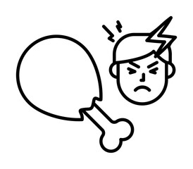 chicken, allergic icon. Element of problems with allergies icon. Thin line icon for website design and development, app development. Premium icon on white background