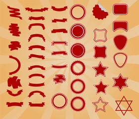 Set of ribbons and frame, badge, label. Vector templates for your design set of ribbons and frame, badge, label. Vector templates for your design