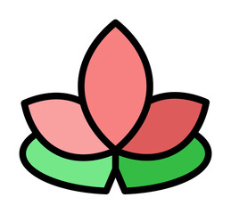 Lotus alternative medicine icon. Simple color with outline elements of alternative medicine icons for ui and ux, website or mobile application on white background