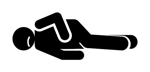 Man, stretch, pain icon. Element of amyotrophic lateral sclerosis icon on white background
