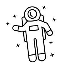 Astronaut, flying, happy icon. Element of astronaut icon on white background