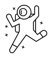 Astronaut, jump, star icon. Element of astronaut icon on white background