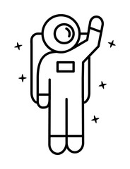 Astronaut, greeting, star icon. Element of astronaut icon on white background