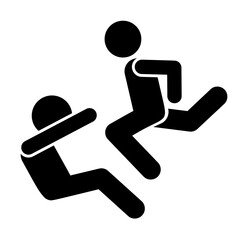 Attack men hit icon. Simple pictogram of fighting icons for ui and ux, website or mobile application on white background