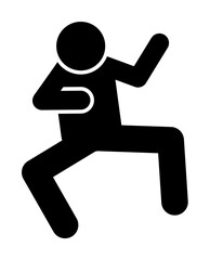 Man kick icon. Simple pictogram of fighting icons for ui and ux, website or mobile application on white background