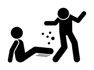 Attack men leg icon. Simple pictogram of fighting icons for ui and ux, website or mobile application on white background