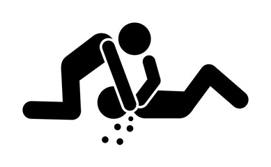 Hit men dead icon. Simple pictogram of fighting icons for ui and ux, website or mobile application on white background