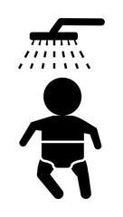 Baby, take a shower icon. Element of baby pictogram icon on white background