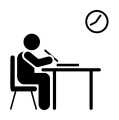 Class student sit school pictogram icon on white background