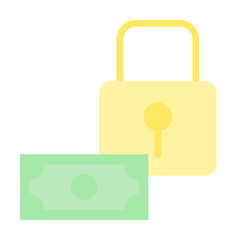 money lock icon. Simple color elements of bankruptcy icons for ui and ux, website or mobile application on white background