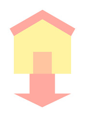 house arrow down icon. Simple color elements of bankruptcy icons for ui and ux, website or mobile application on white background