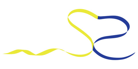 Fototapeta na wymiar Yellow Blue Heart Shapes on White Background Vector Illustration